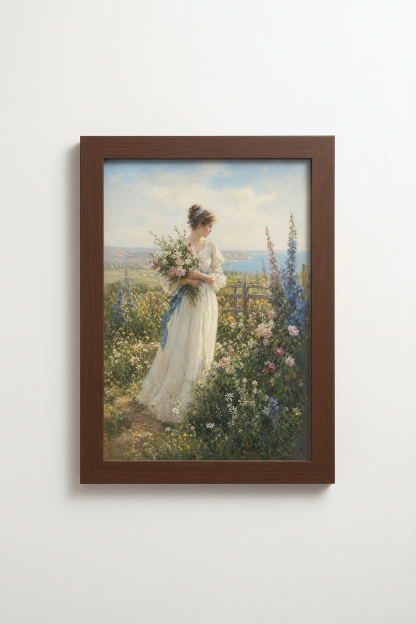 Romantic Floral Art | Impressionist Tones, Living Room Decor