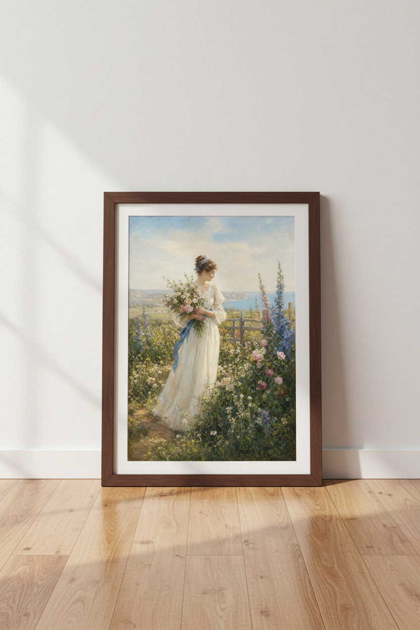 Romantic Floral Art | Impressionist Tones, Living Room Decor
