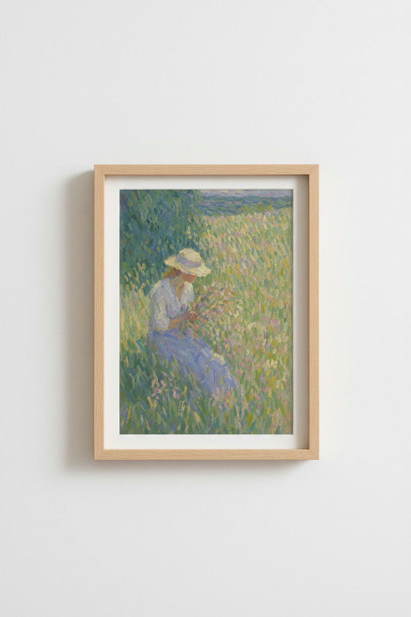 Impressionist field Wall Art Print | Living Room Decor | Pastel Aesthetic Poster