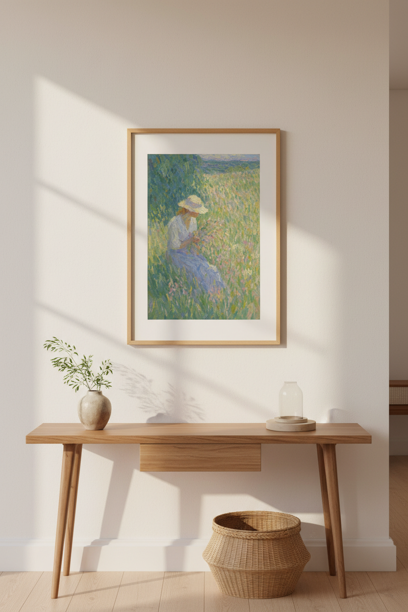 Impressionist field Wall Art Print | Living Room Decor | Pastel Aesthetic Poster