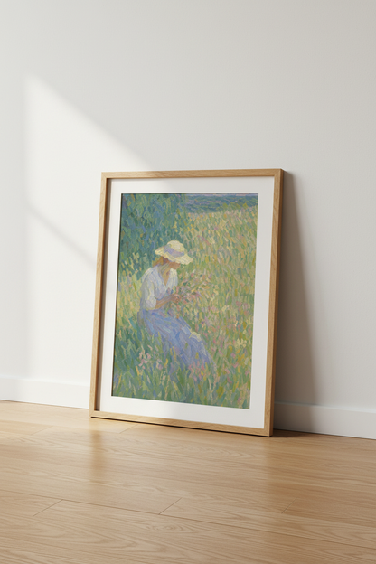 Impressionist field Wall Art Print | Living Room Decor | Pastel Aesthetic Poster