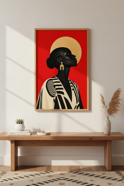 silhouette art | Bold Black &amp; Gold Halo, Living Room Decor
