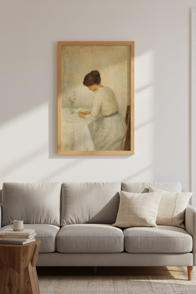 Impressionist Reading | Soft Pastels, Living Room Decor