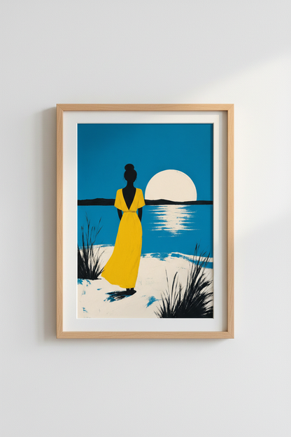 Silhouette Wall Art | Abstract Sunset Palette, Living Room Decor