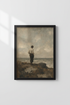 Moody Seascape | Vintage Oil Painting Style, Coastal Wall Art Print