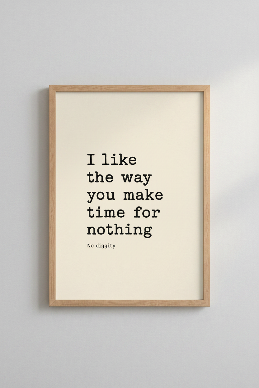Typography Quote Poster | Minimalist Typewriter Print, Modern Cream Neutral Wall Decor