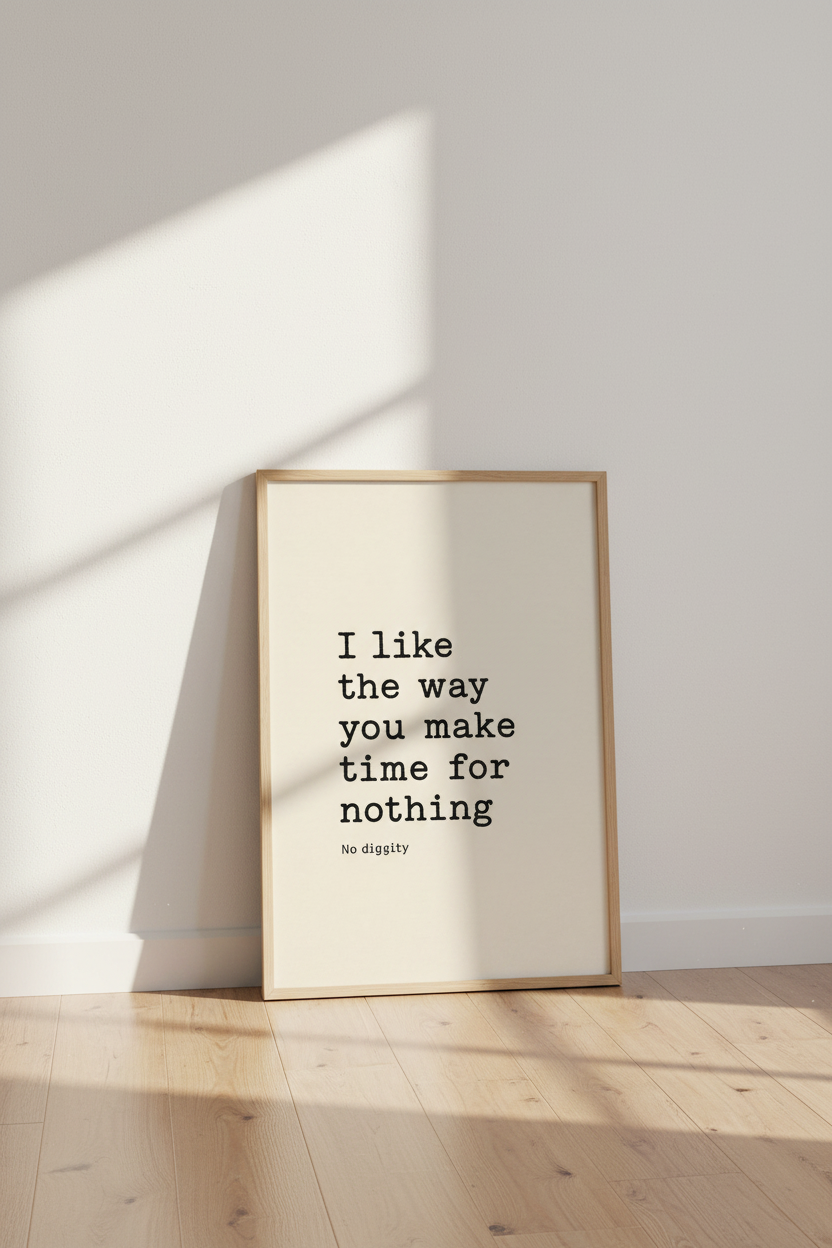 Typography Quote Poster | Minimalist Typewriter Print, Modern Cream Neutral Wall Decor