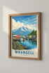 Wrangell Alaska Travel Poster | Coastal Mountain Wall Art | Vintage Aesthetic Print