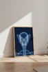 X-Ray Skull Butterfly Wall Art Print | Gothic Dark Academia Decor | Surreal Blue Poster