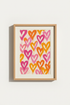 Preppy Heart Wall Art Print | Pink & Orange Graffiti Poster | Trendy Dorm Room Decor