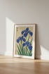 Japanese Iris Woodblock Print | Blue Floral Ukiyo-e Art, Zen Botanical Home Decor