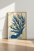 Modern Coral & Fish Wall Art Print | Coastal Navy Decor | Mid Century Poster