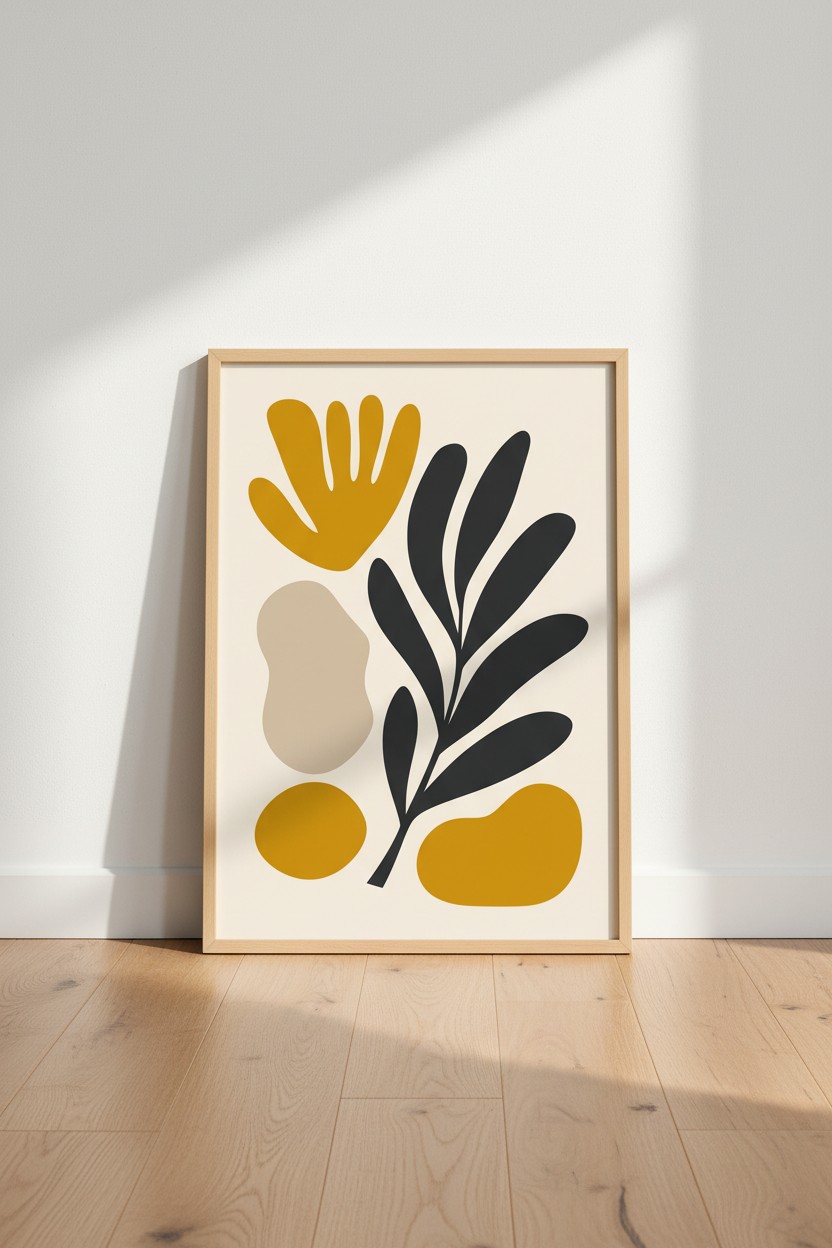 Abstract plant art | Modern warm tones, Living room decor