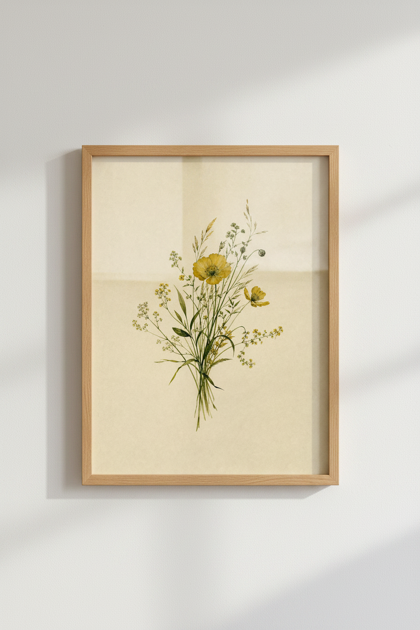 botanical wall art | Vintage watercolor bouquet decor, Living room