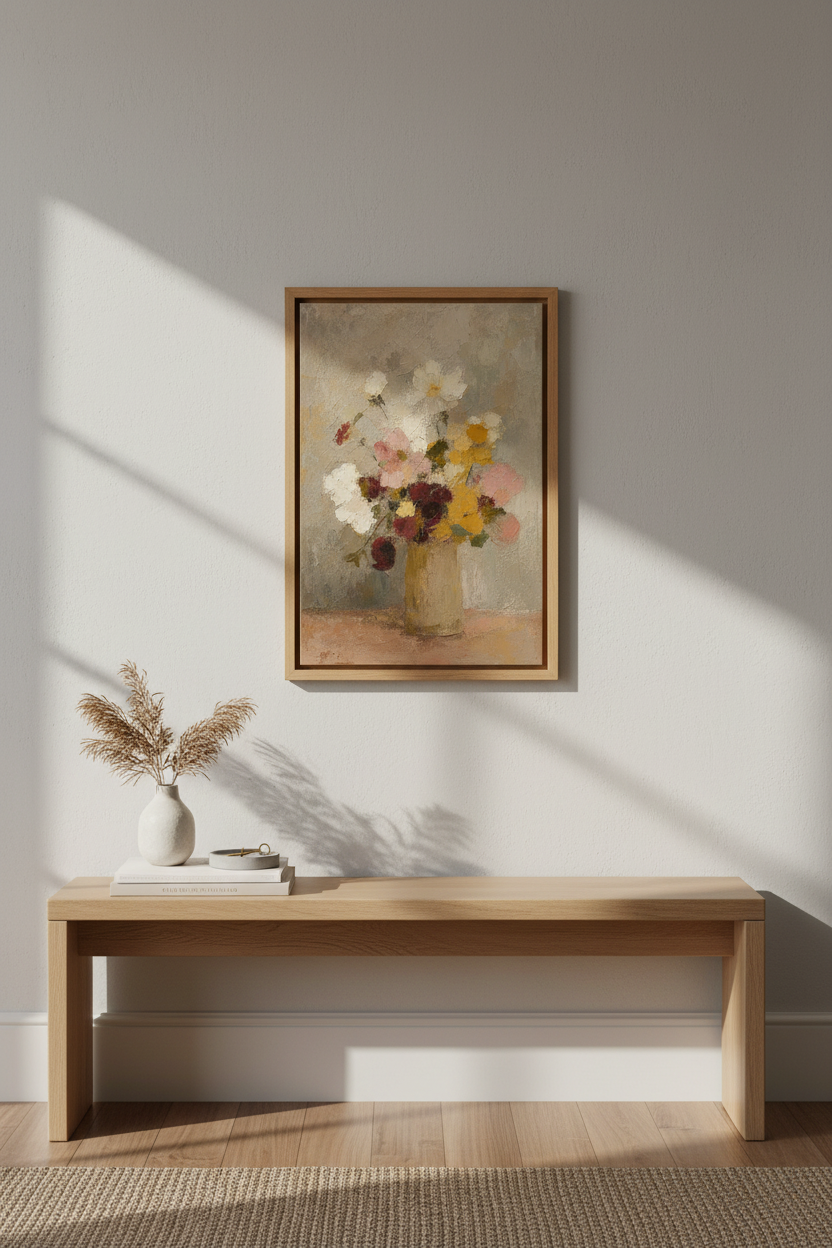 Impressionist Floral Wall Art Print | Living Room Decor | Rustic Poster