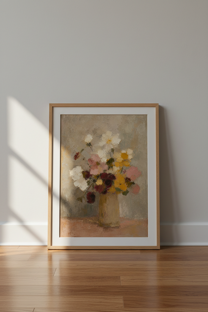 Impressionist Floral Wall Art Print | Living Room Decor | Rustic Poster