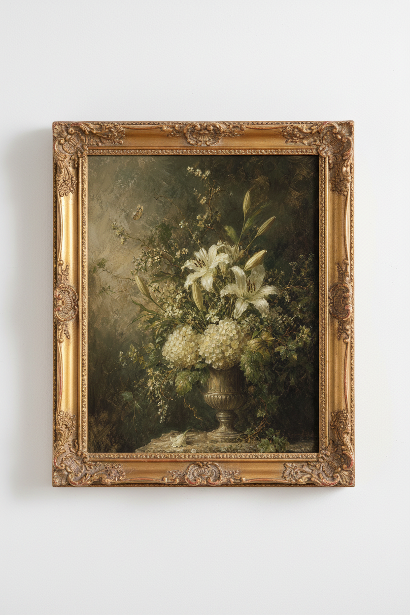 botanical wall art | Classic Floral Arrangement Print | Living Room Decor | Vintage Poster
