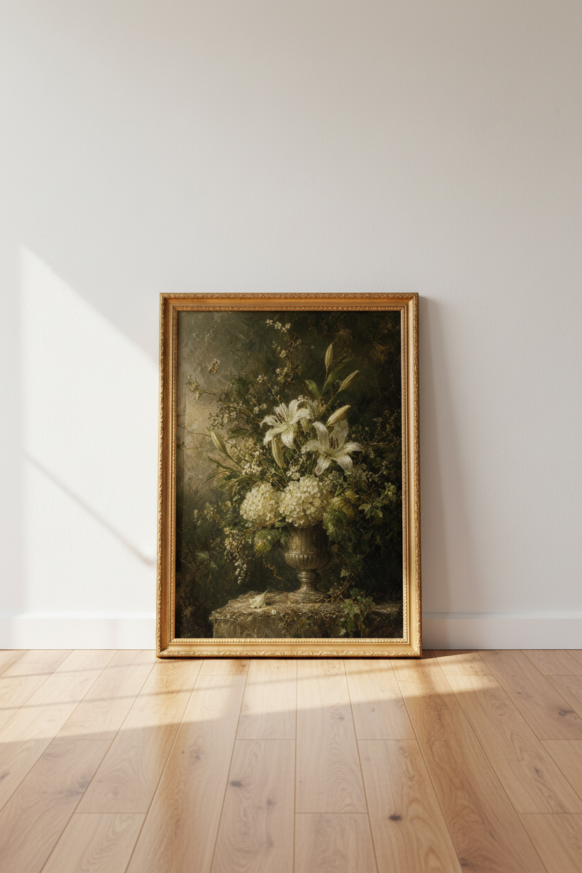 botanical wall art | Classic Floral Arrangement Print | Living Room Decor | Vintage Poster