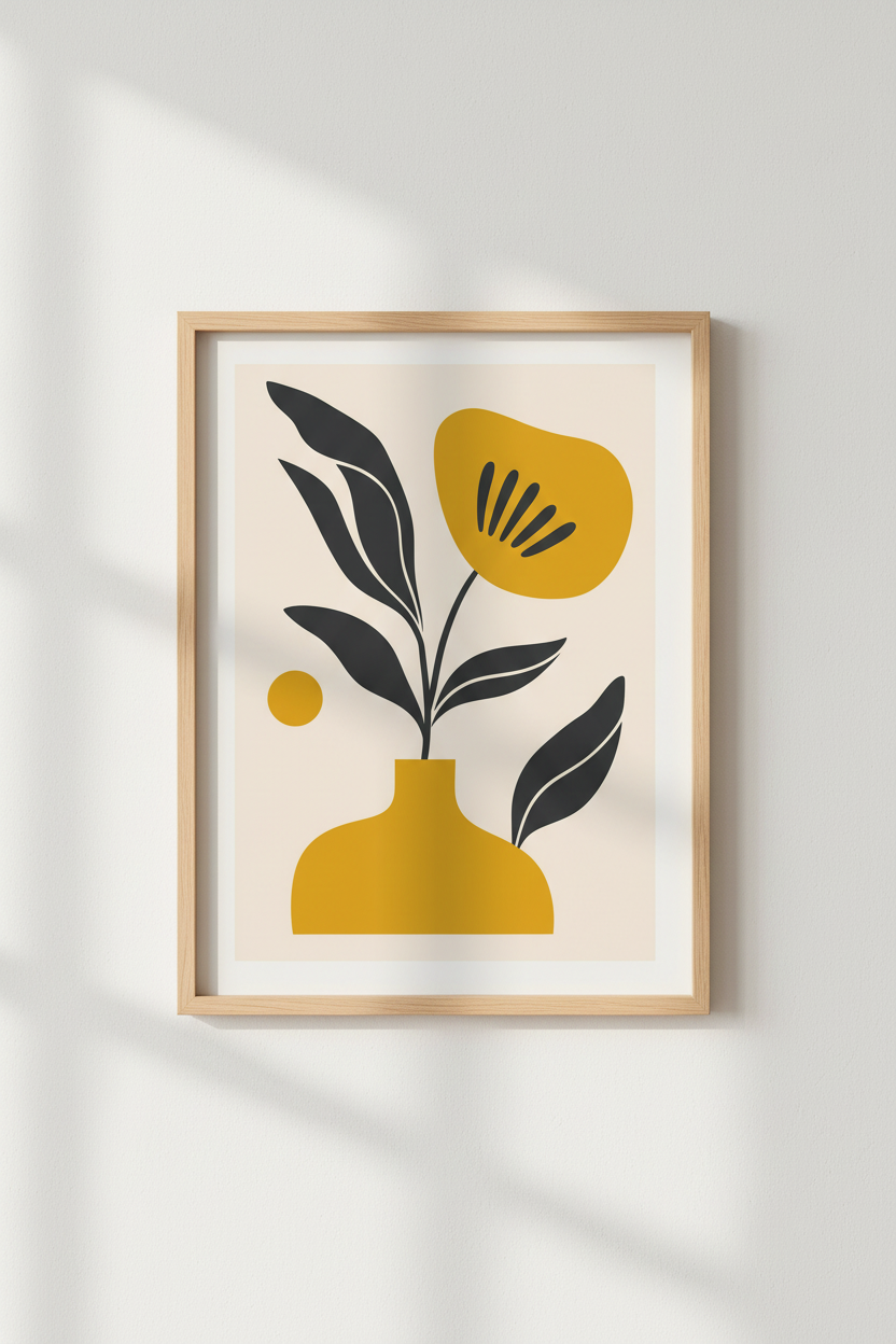 Boho Wall Art Print | Living Room Decor | Abstract Floral Poster