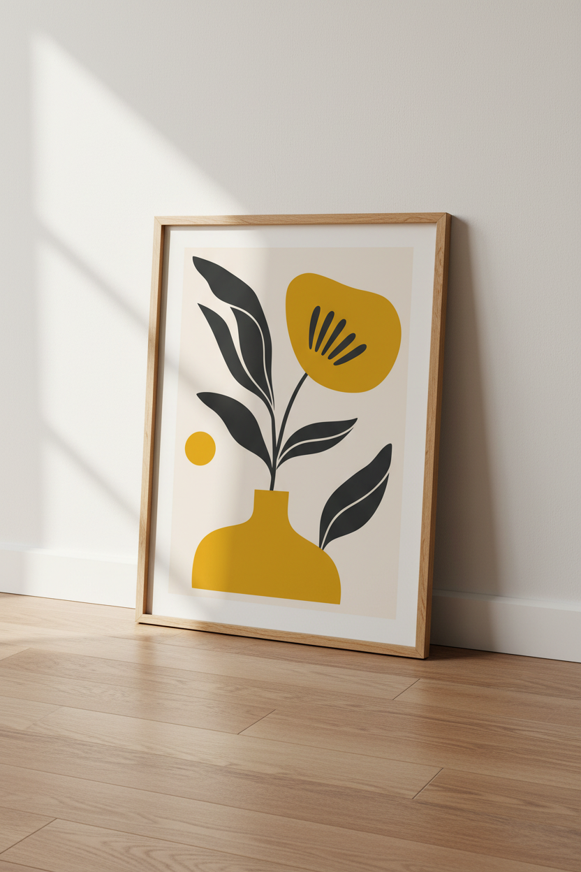 Boho Wall Art Print | Living Room Decor | Abstract Floral Poster