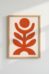 Abstract Leaf Poster | Orange Shapes, Living Room Decor