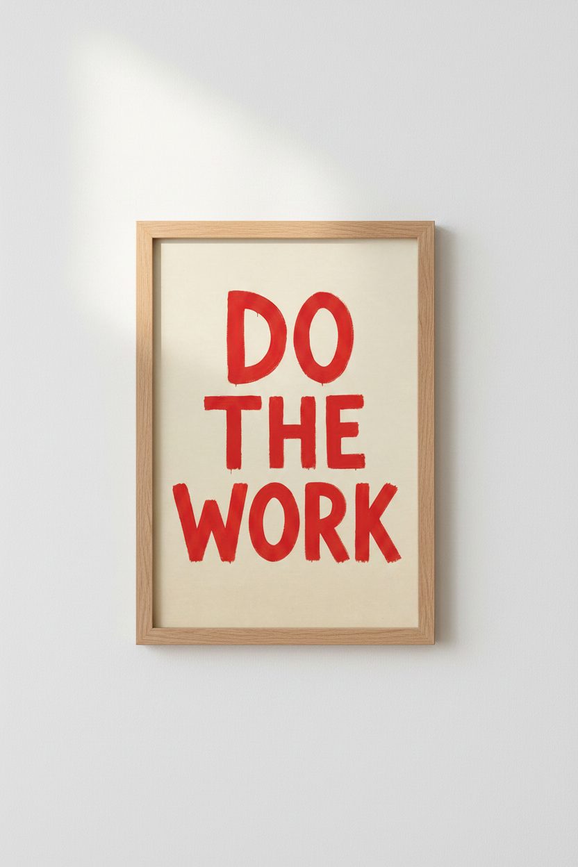 do the work poster | Bold Red Typography, Office Decor