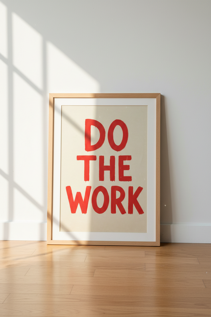 do the work poster | Bold Red Typography, Office Decor