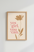 Motivational Quote Wall Art | Boho Floral Pink & Gold Poster, Office Decor