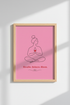 Yoga Meditating Woman Wall Art | Pink Minimalist Line Art, Yoga Studio Decor