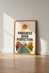 Progress Over Perfection Wall Art | Boho Office Decor | Minimalist Poster