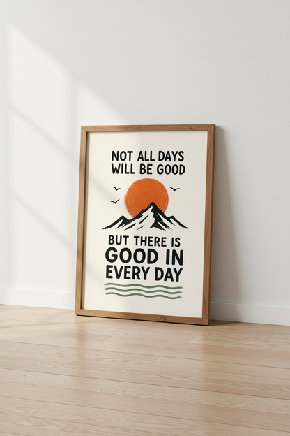 Mountain Quote Wall Art Print | Motivational Office Decor | Boho Minimalist Poster