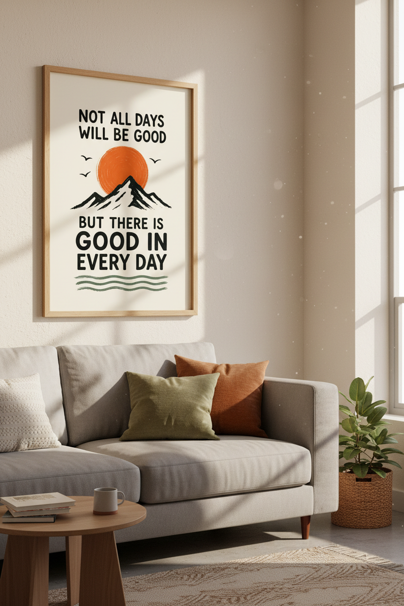 Mountain Quote Wall Art Print | Motivational Office Decor | Boho Minimalist Poster