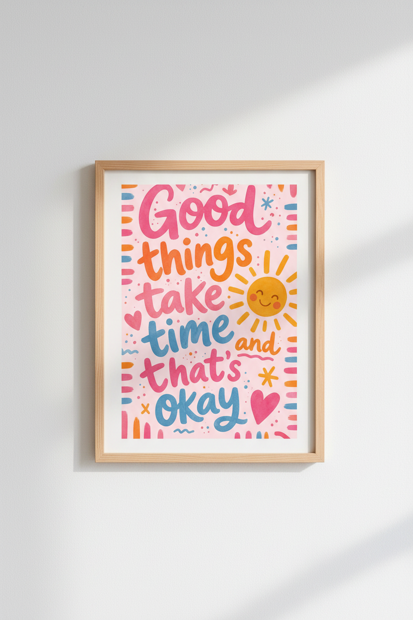 Dopamine Decor Wall Art Print | Pink Positivity Quote Poster | Aesthetic Bedroom Decor