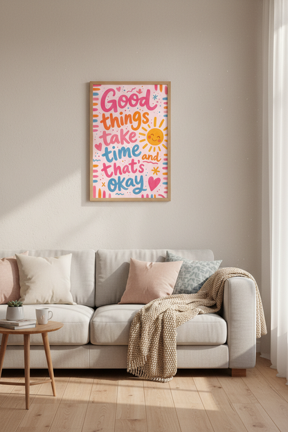Dopamine Decor Wall Art Print | Pink Positivity Quote Poster | Aesthetic Bedroom Decor