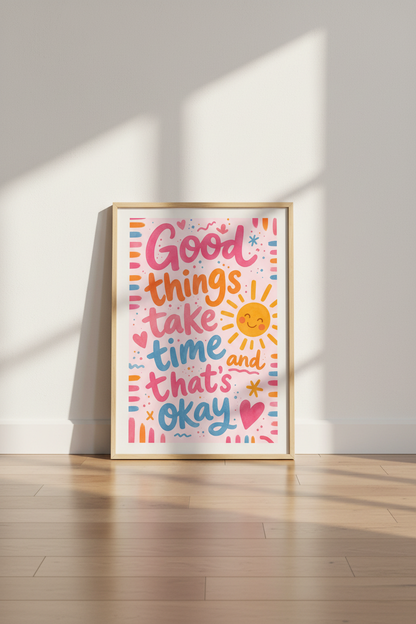 Dopamine Decor Wall Art Print | Pink Positivity Quote Poster | Aesthetic Bedroom Decor