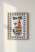 Boho Wall Art Print | Bright Blues & Neutrals, Kitchen Decor