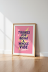 A Whole Vibe Quote Wall Art | Pink Retro Aesthetic Poster, Trendy Dorm Decor