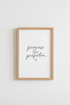 Progress Over Perfection Wall Art | Minimalist Office Decor | Script Quote Poster