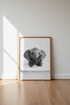Baby Elephant in Bathtub Wall Art | Black and White Nursery Poster | Bathroom Decor