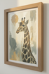 Abstract Giraffe Wall Art Print | Sage & Gold Animal Decor | Modern Safari Poster