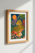 Leopard Jungle Wall Art | Bold Maximalist Tropical Print | Modern Living Room Decor