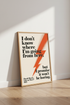 David Bowie Quote Wall Art | Retro Music Poster, Orange Lightning Bolt Decor
