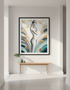 Abstract Woman Line Art Wall Art Print | Bedroom Decor | Gold Leaf Aesthetic Poster
