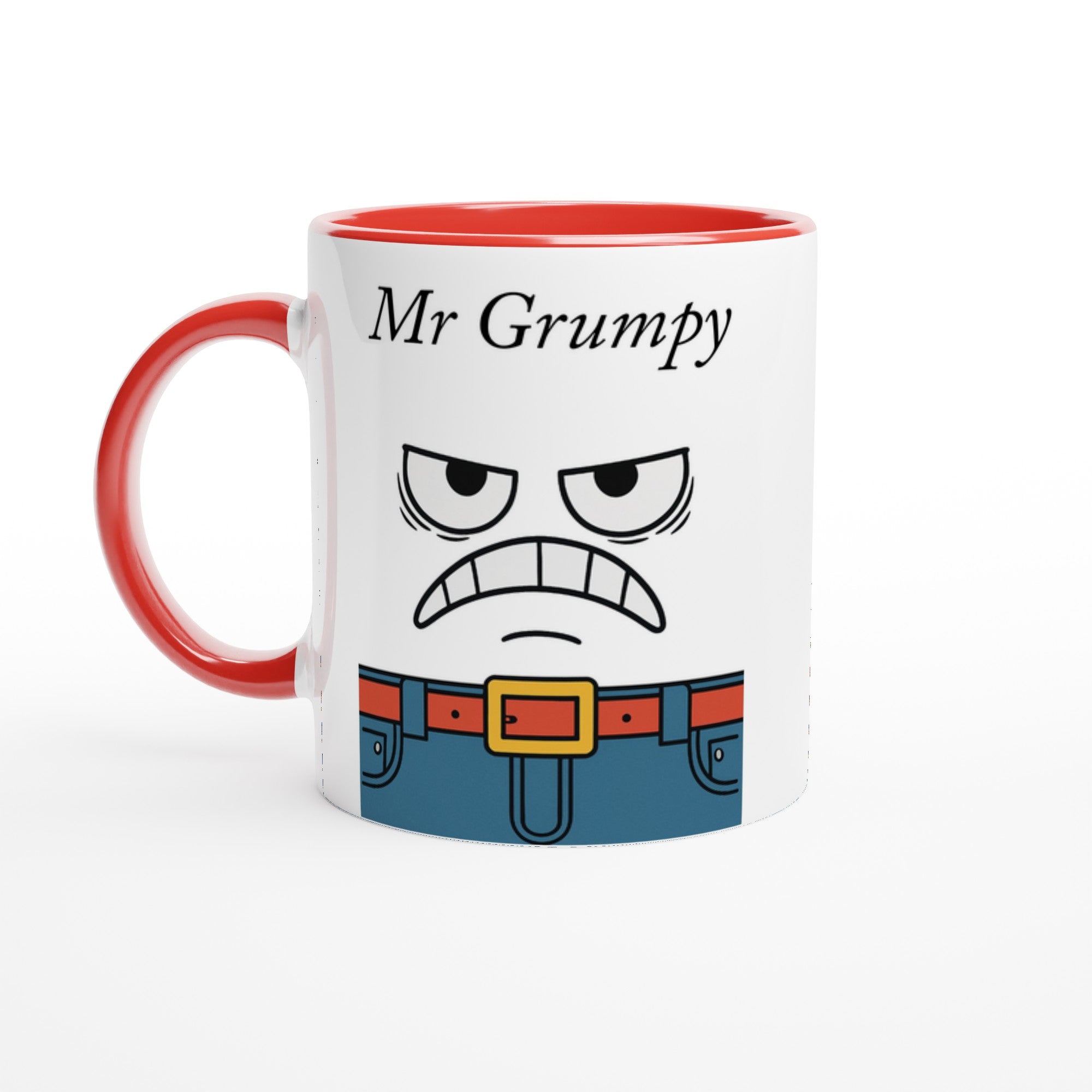 Mr Grumpy Mug – Funny Ceramic Coffee Cup – Gift for Coffee Lovers – Dishwasher &amp; Microwave Safe Ceramic Red