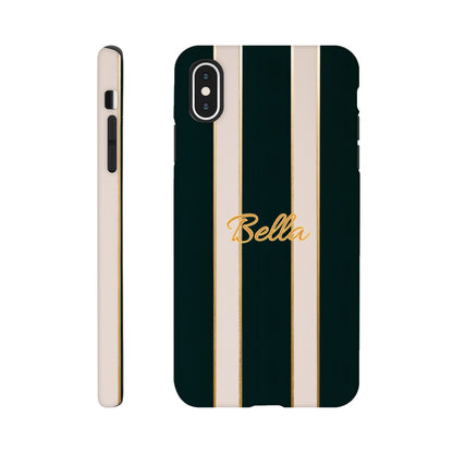 Elegant Striped Phone Case - Black &amp; Cream Design with Gold Accents for iPhone &amp; Samsung | Luxury Protection iPhone XS Max