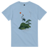 Zen Crane Ukiyo-e Japanese Art T-Shirt - Premium Heavyweight Cotton Light Blue