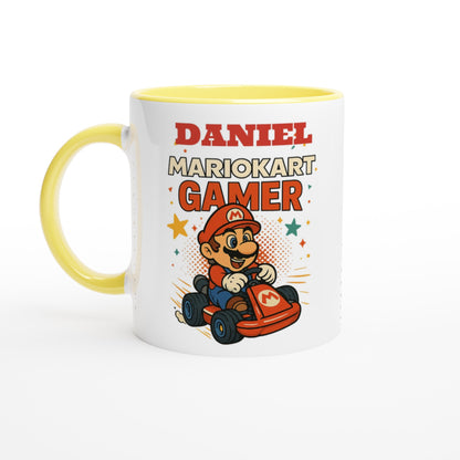 Custom Mario Kart Gamer Mug – Funny Gift for Gamers – 11oz Coffee Cup Ceramic Yellow