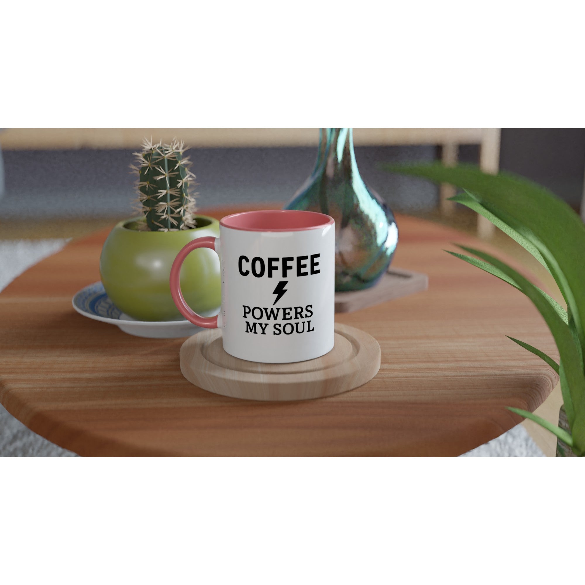 Coffee Powers My Soul Mug - Handmade Ceramic Cup - Perfect Gift for Coffee Lovers