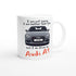 Personalized Audi Mug - 11oz Ceramic Coffee Cup for Car Lovers - Dishwasher & Microwave Safe Ceramic White