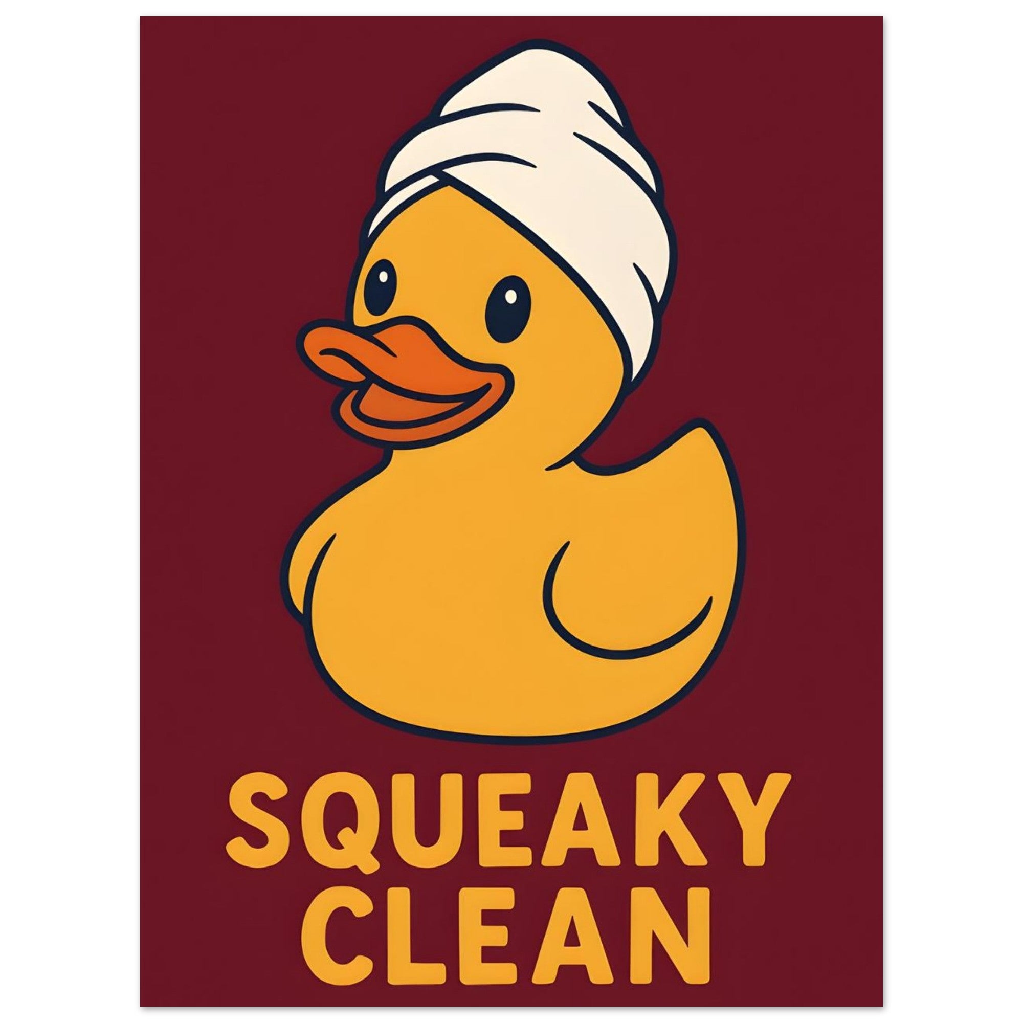 Squeaky Clean Poster - Fun Bathroom Art - Perfect for Home Decor 15x20 cm 6x8″ Red
